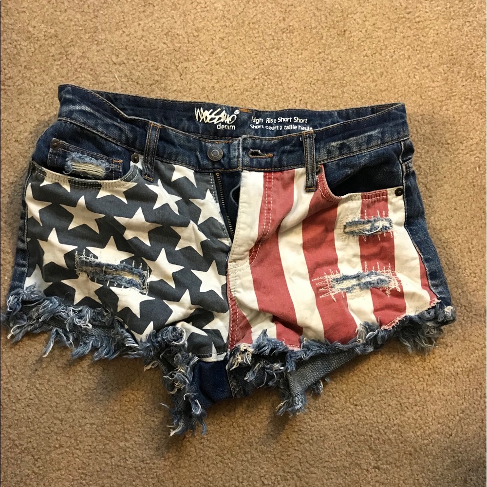 American flag jean cutoffs